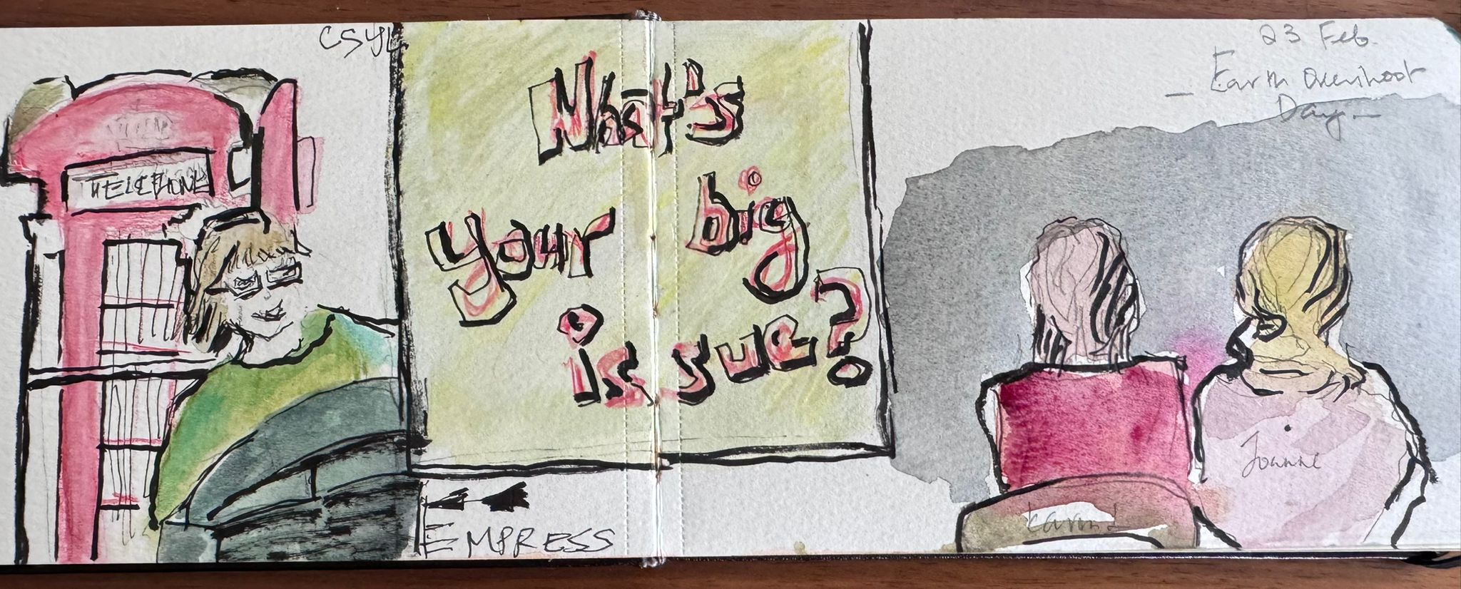 Cindi Leong's original participant artwork asking, What's your big issue?