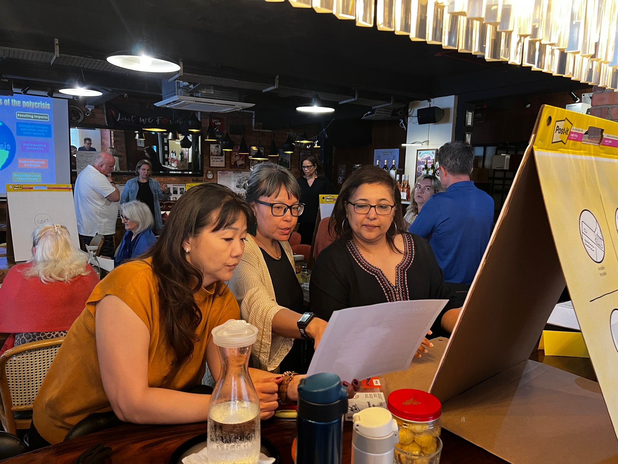 Participants collaborating