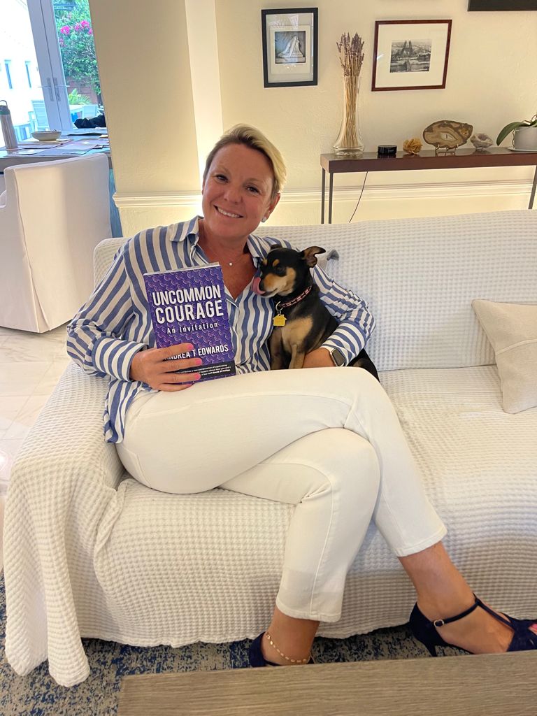 Reader with Uncommon Courage and dog