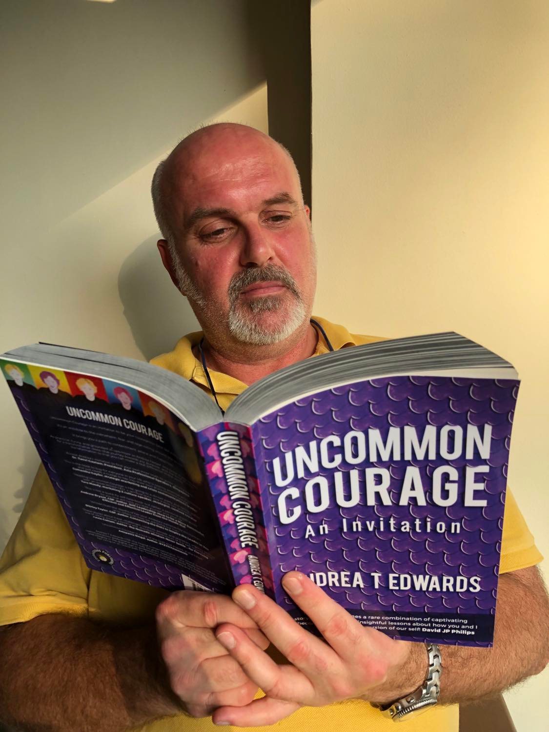 Steve reading Uncommon Courage